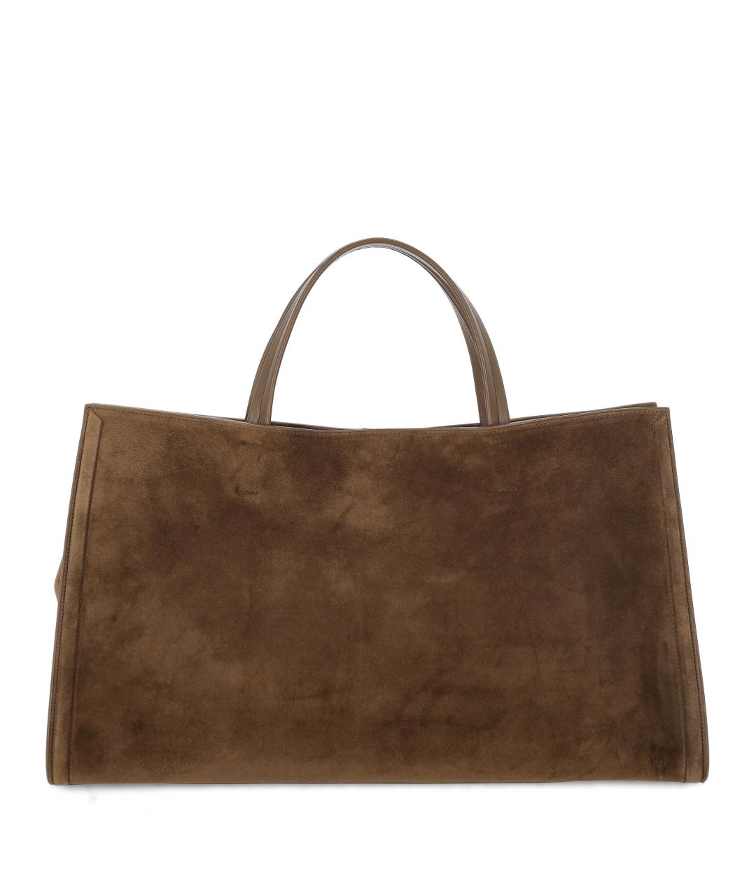 PHOEBE PHILO Коричневая замшевая сумка тоут, фото 3