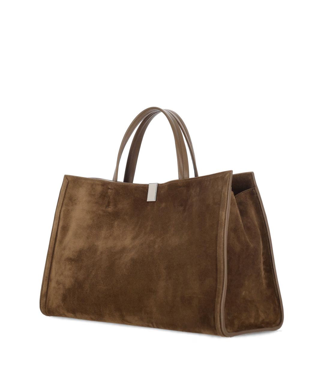 PHOEBE PHILO Коричневая замшевая сумка тоут, фото 2