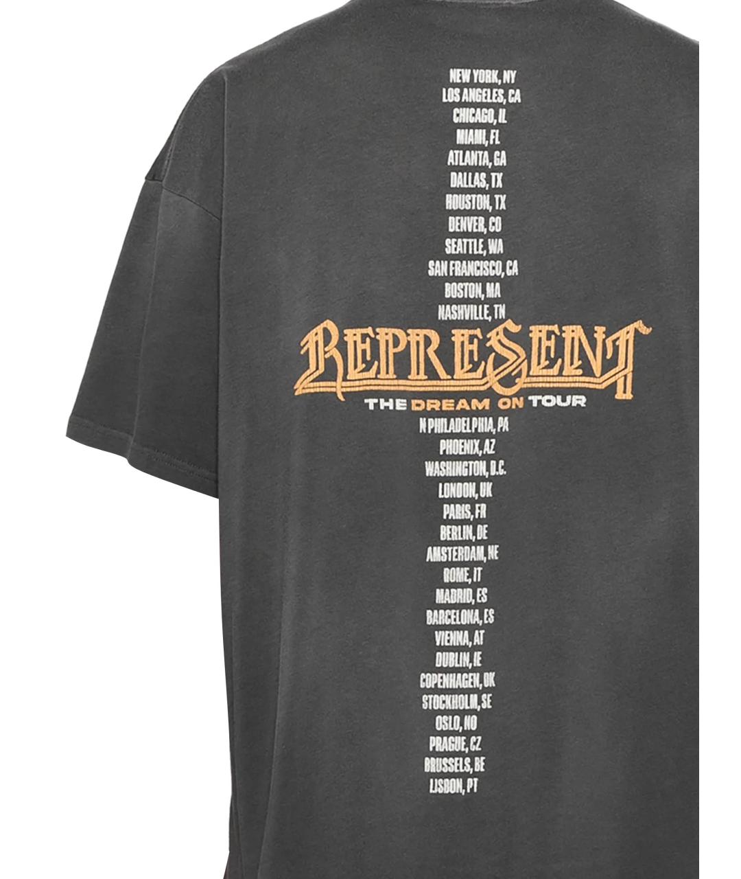 REPRESENT Серая хлопковая футболка, фото 3