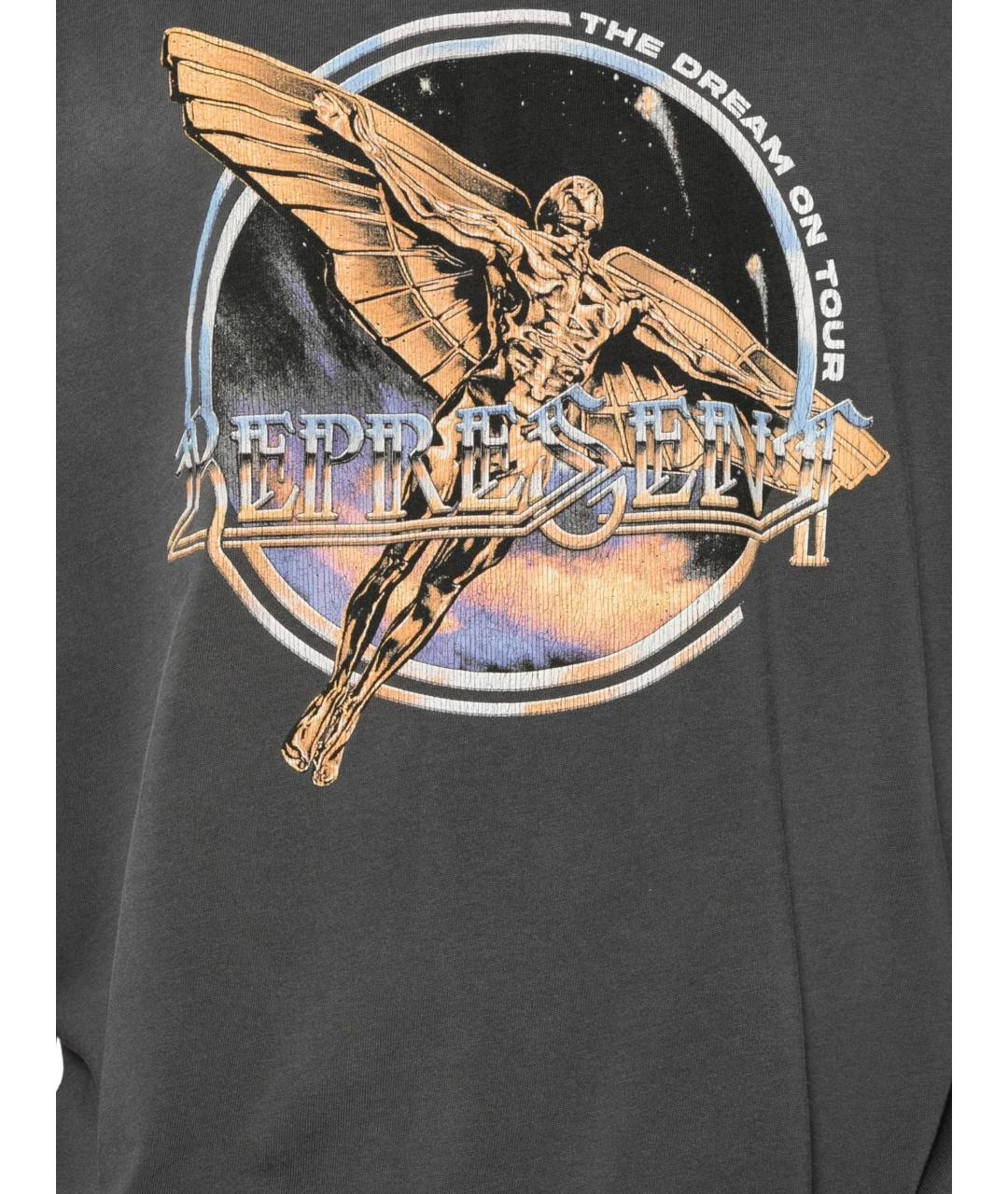 REPRESENT Серая хлопковая футболка, фото 2