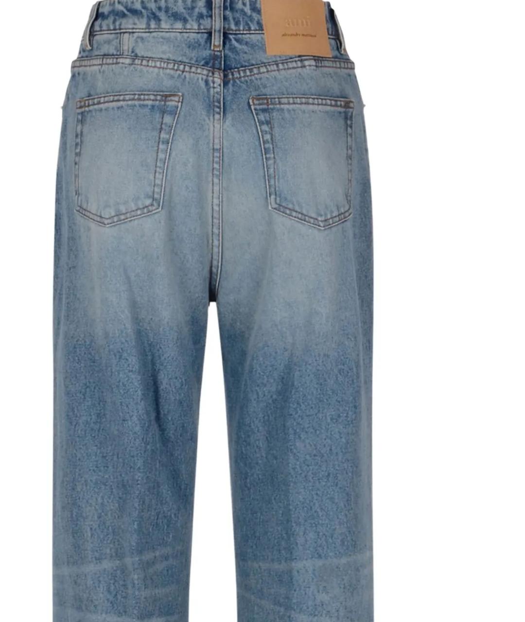 Ami Paris Синие хлопковые прямые джинсы, фото 4