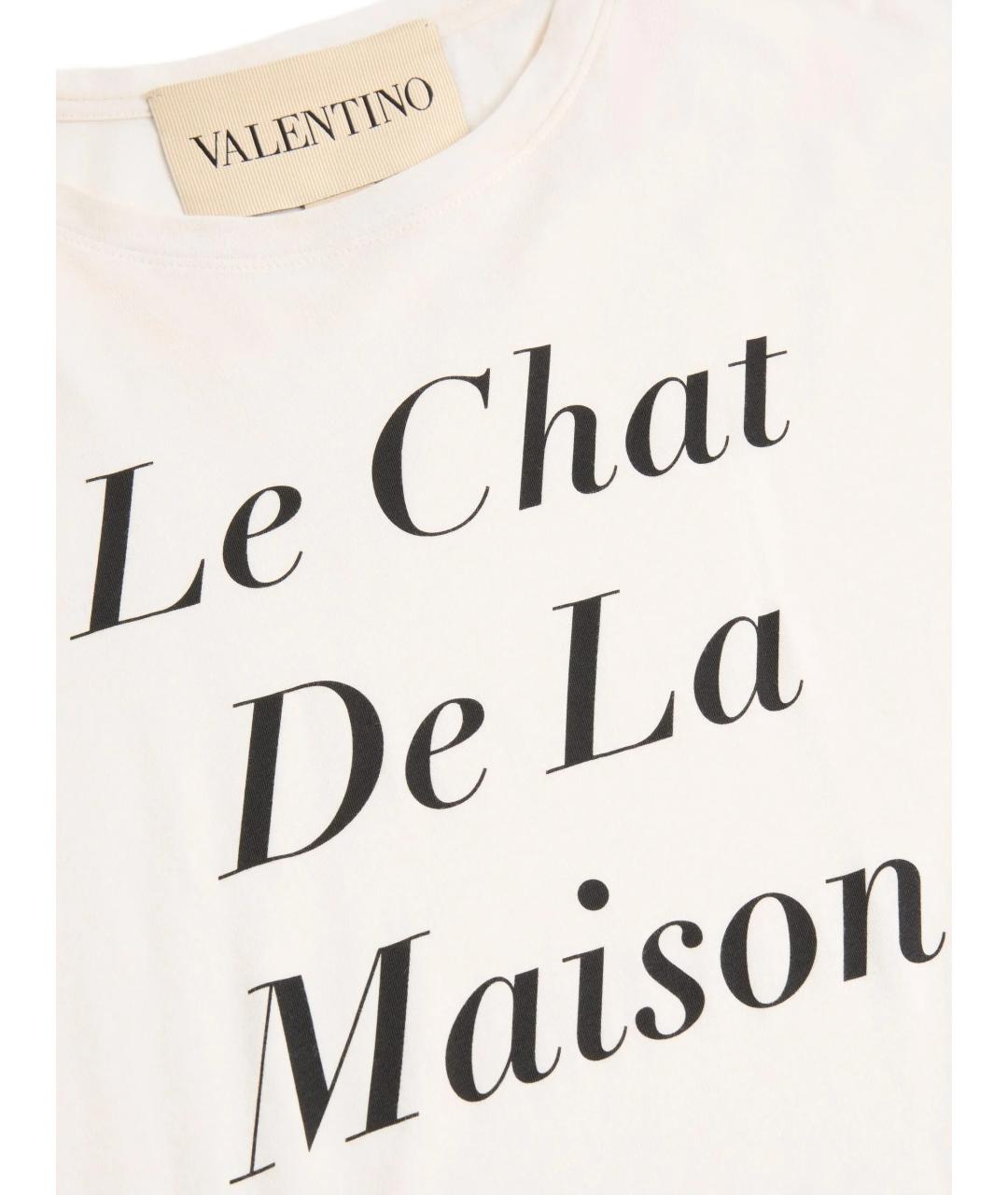 VALENTINO Белая хлопковая футболка, фото 2