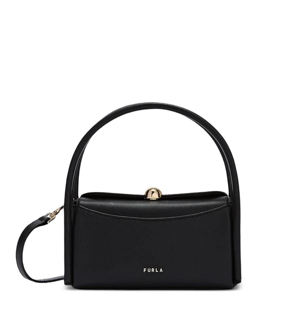 FURLA Черная кожаная сумка через плечо, фото 1