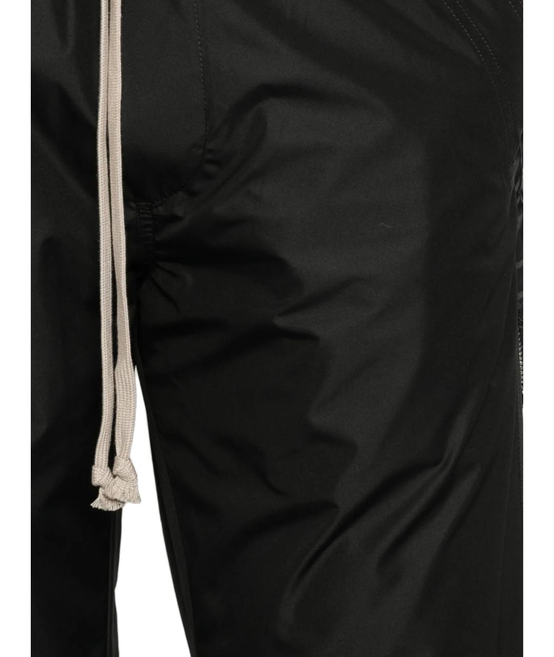 MONCLER Черные полиэстеровые прямые брюки, фото 2