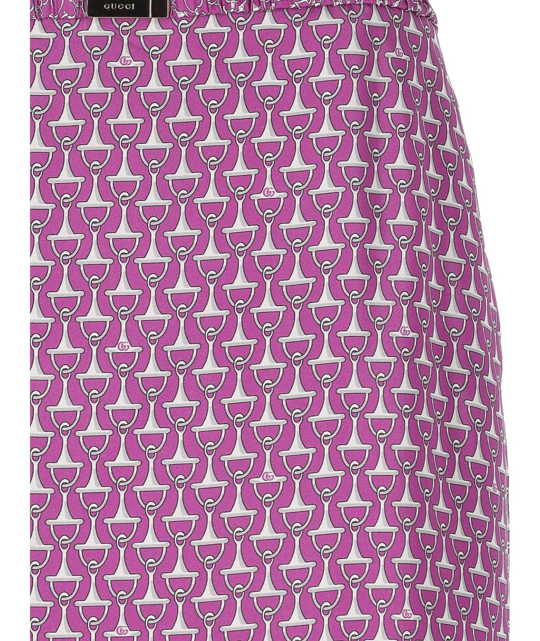 GUCCI Фиолетовая шелковая юбка миди, фото 2
