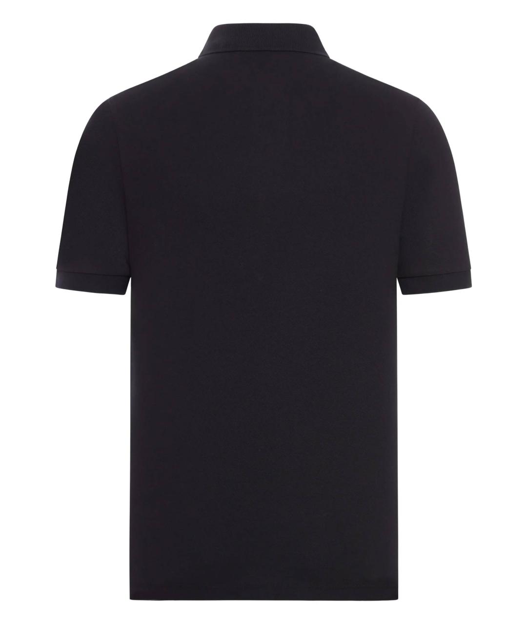 STONE ISLAND Черное хлопковое поло с коротким рукавом, фото 3