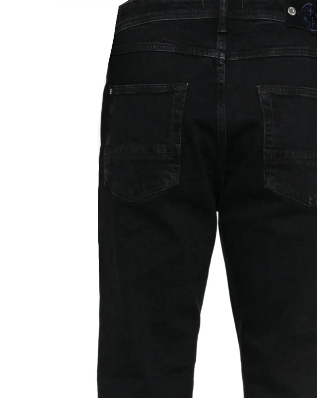 STONE ISLAND Черные хлопко-эластановые прямые джинсы, фото 3