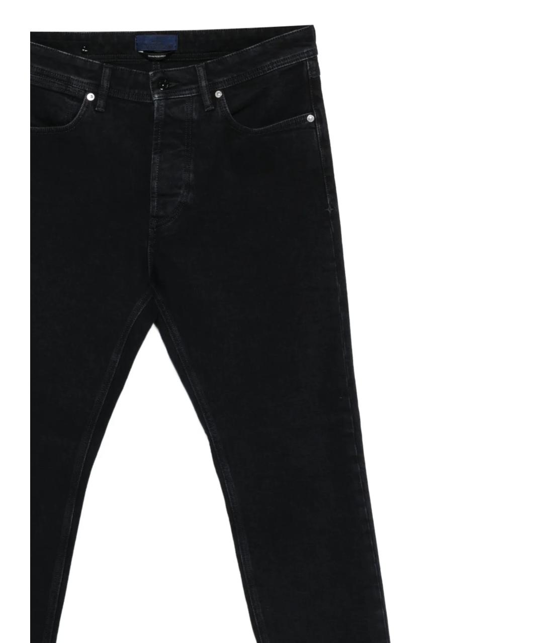 STONE ISLAND Черные хлопко-эластановые прямые джинсы, фото 2