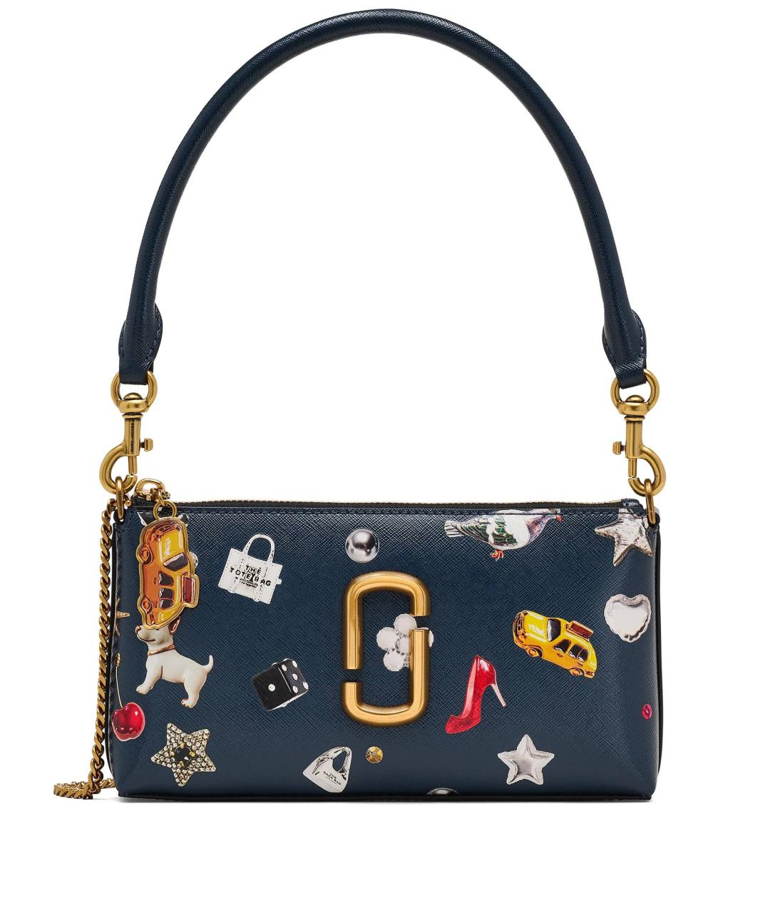 MARC JACOBS Темно-синяя кожаная сумка через плечо, фото 1