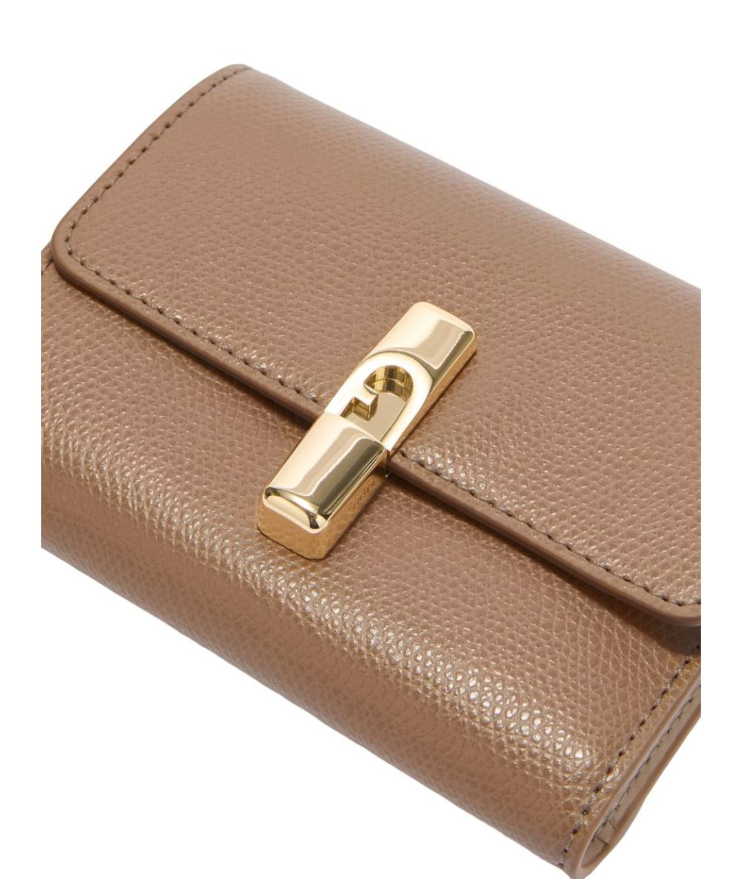 FURLA Бежевый кожаный кошелек, фото 3