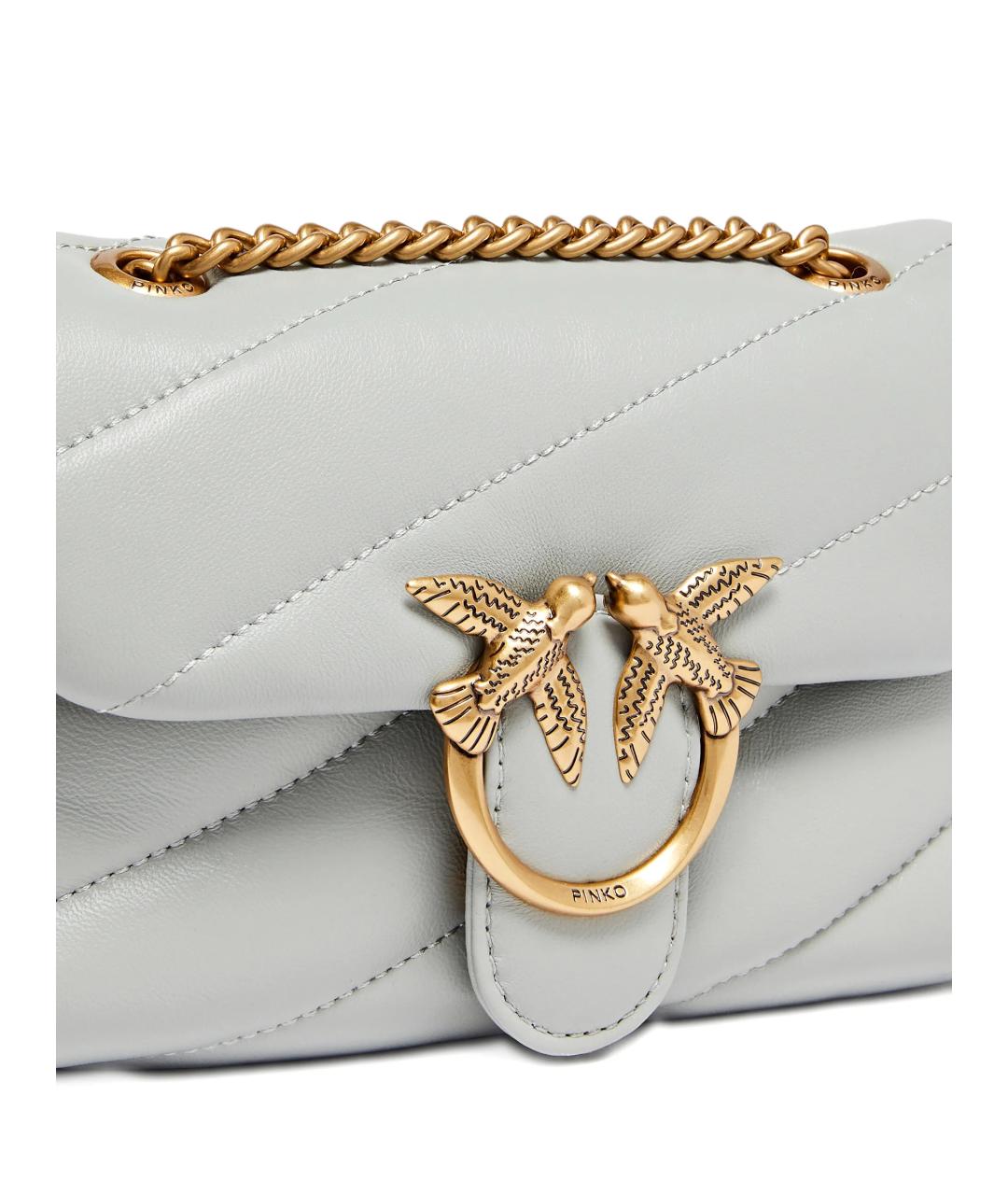 PINKO Серая кожаная сумка через плечо, фото 2