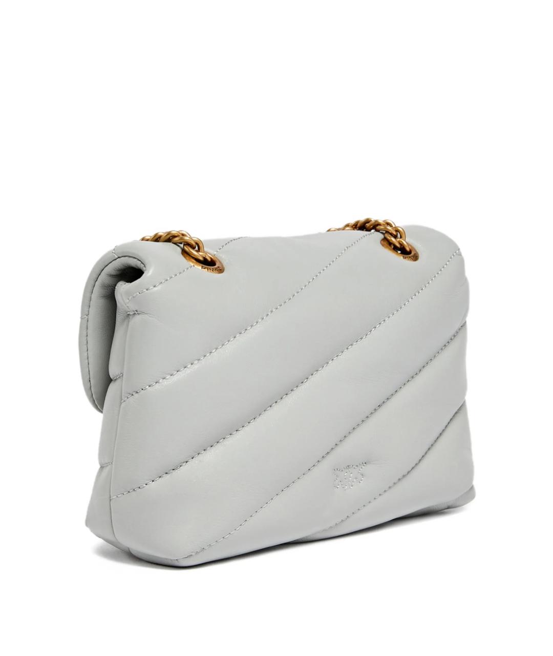 PINKO Серая кожаная сумка через плечо, фото 3