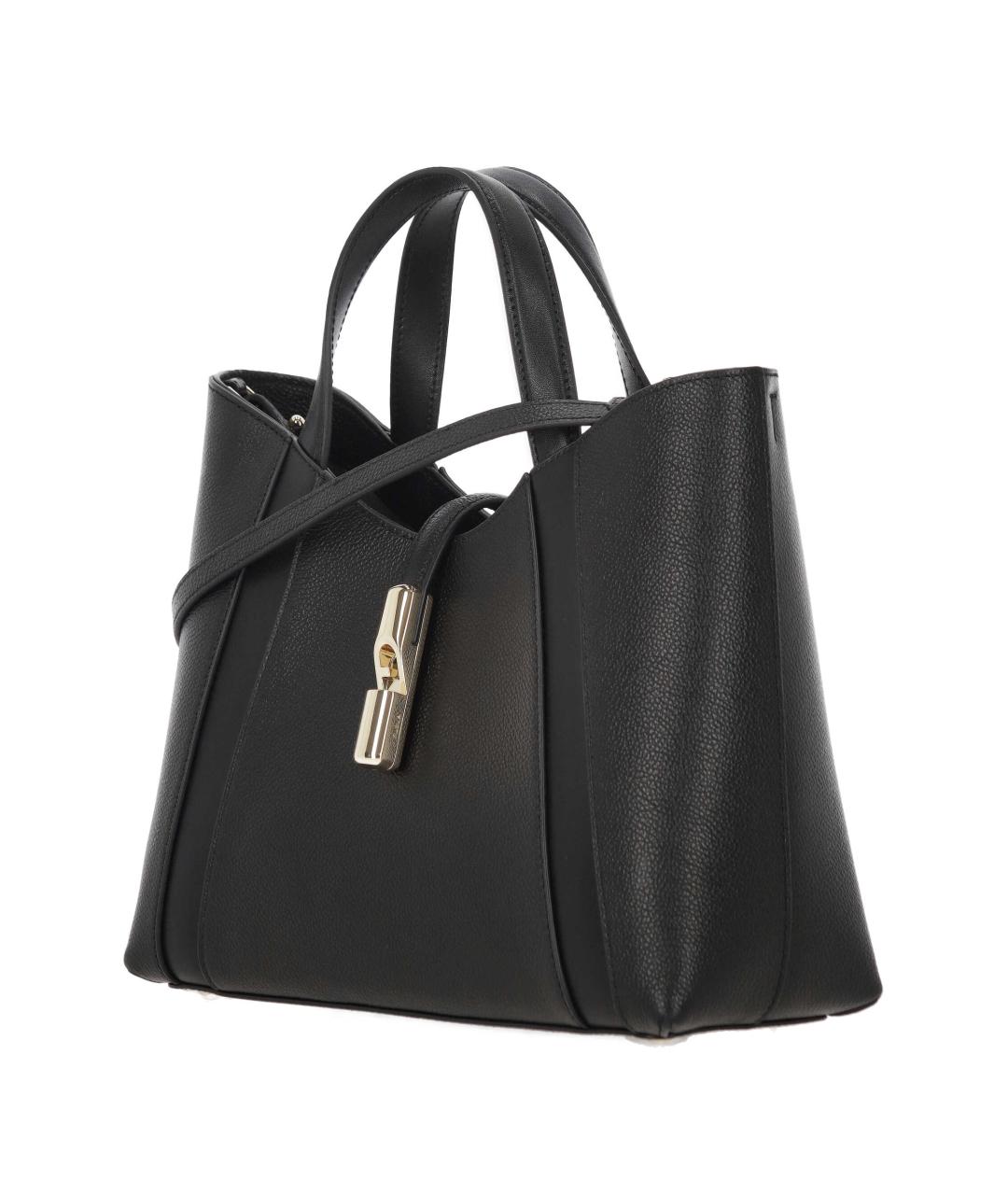 FURLA Черная кожаная сумка тоут, фото 2