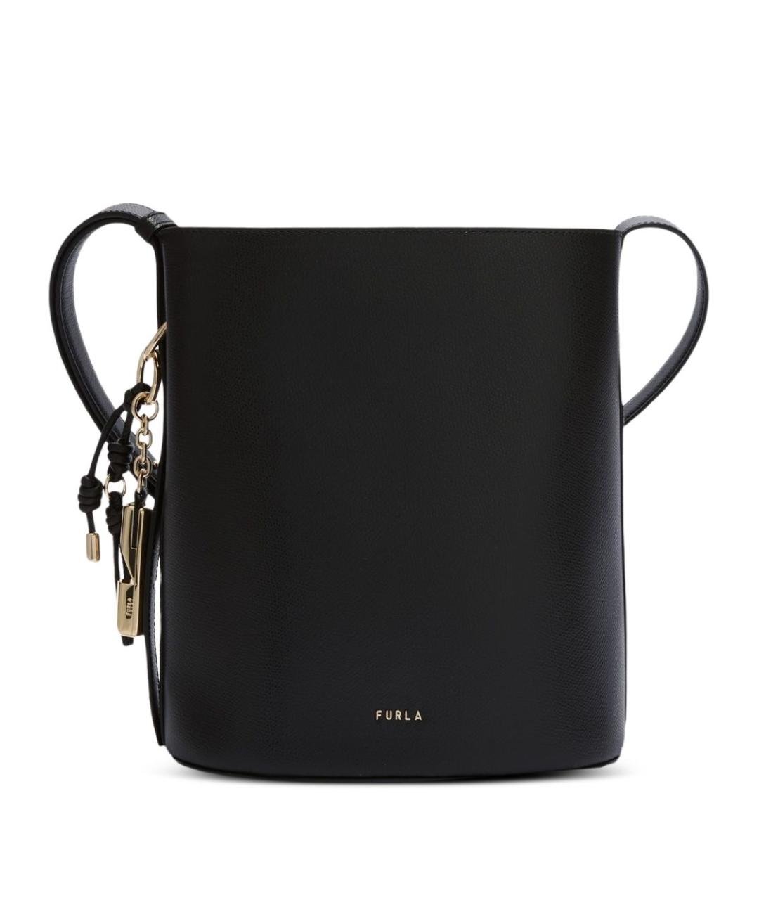 FURLA Черная кожаная сумка через плечо, фото 1