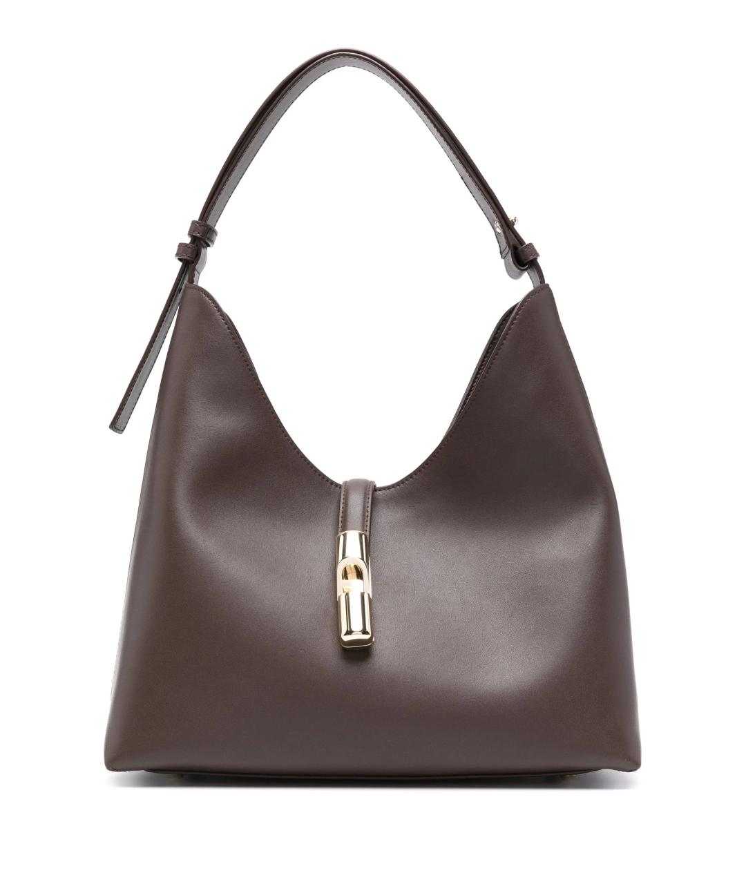 FURLA Коричневая кожаная сумка через плечо, фото 1