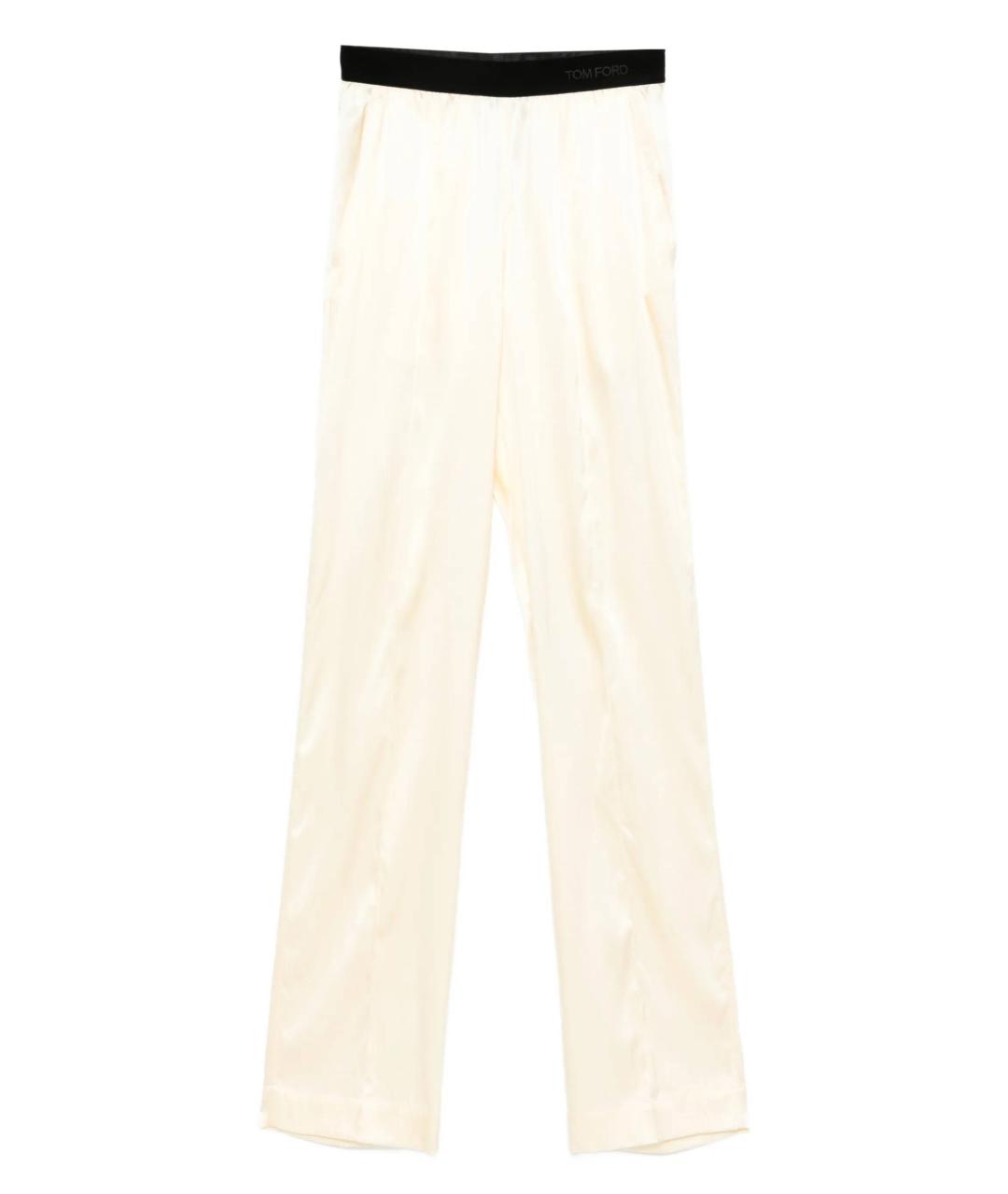 TOM FORD Желтые шелковые прямые брюки, фото 1