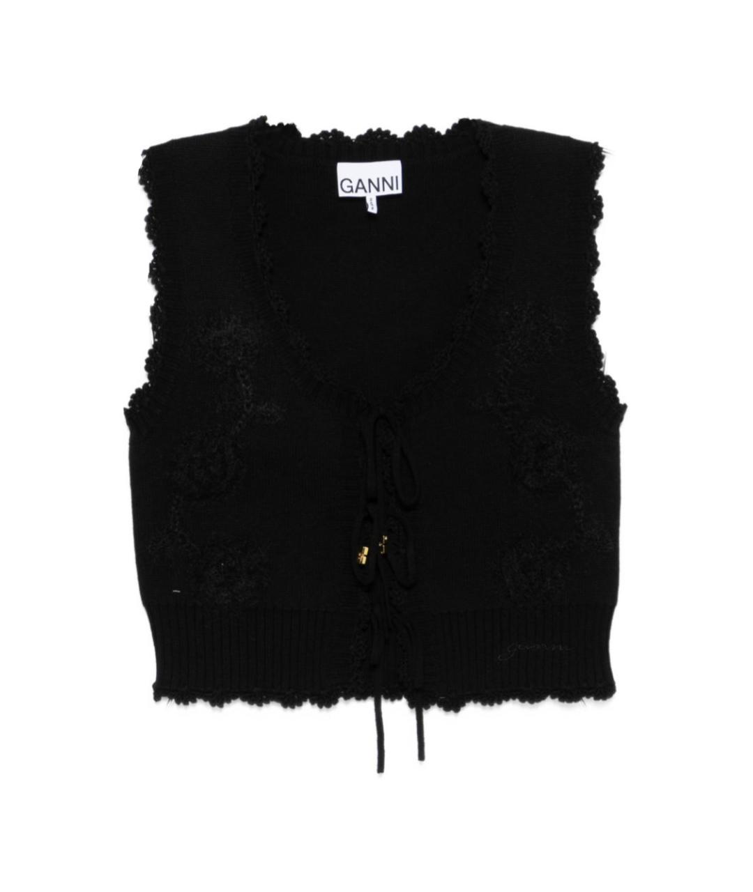 GANNI Черная хлопковая жилетка, фото 1