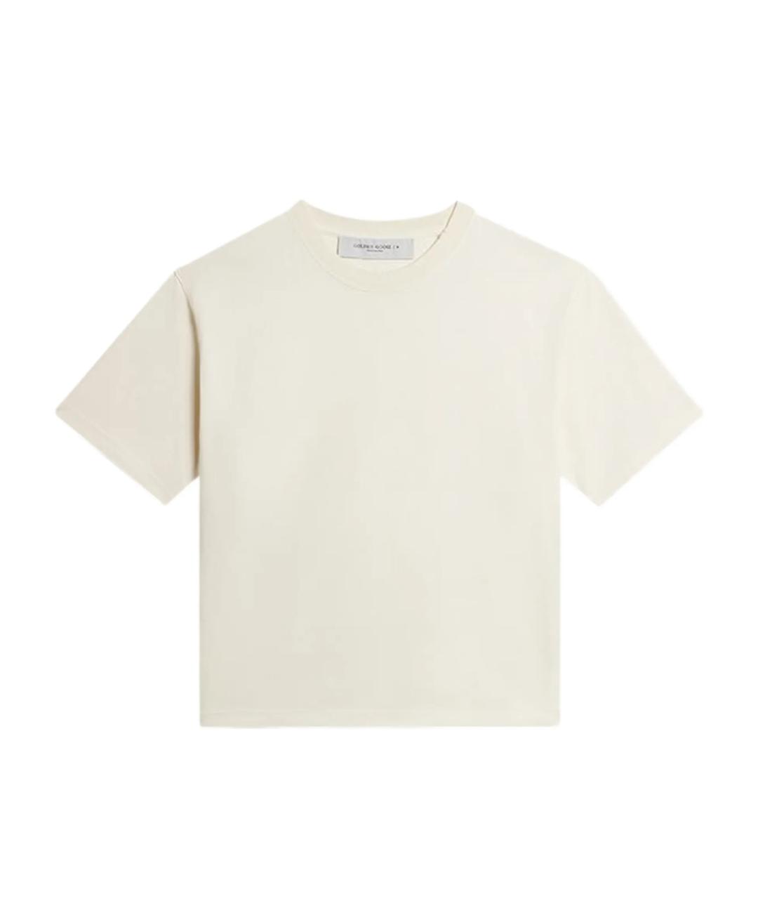 GOLDEN GOOSE DELUXE BRAND Белая хлопковая футболка, фото 1