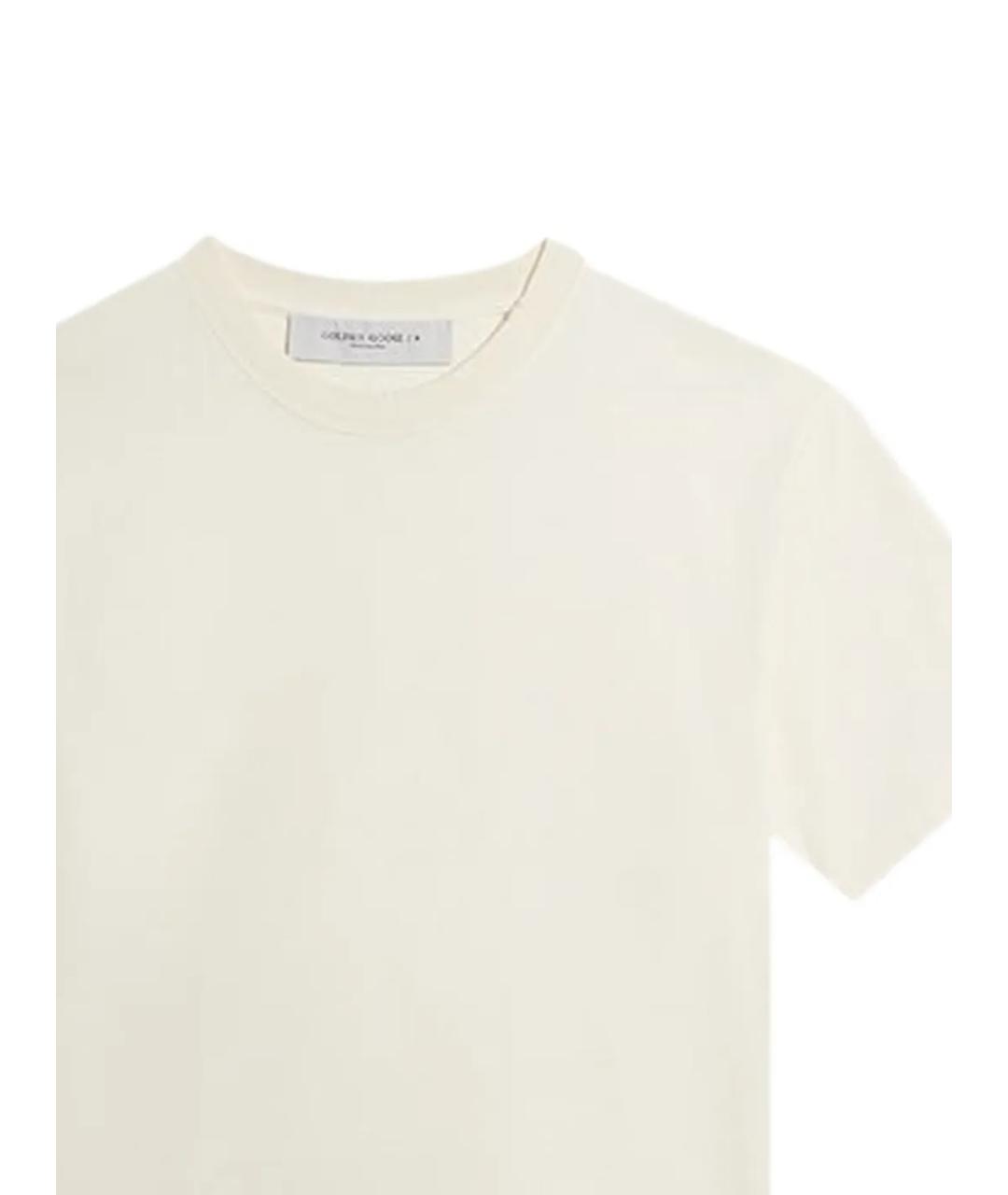 GOLDEN GOOSE DELUXE BRAND Белая хлопковая футболка, фото 2