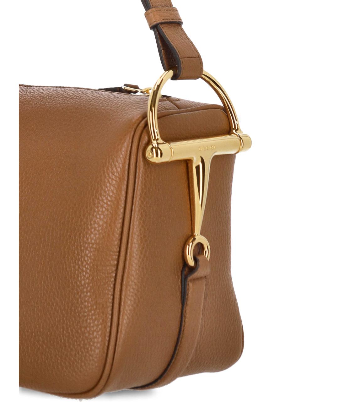 GUCCI Коричневая кожаная сумка через плечо, фото 4