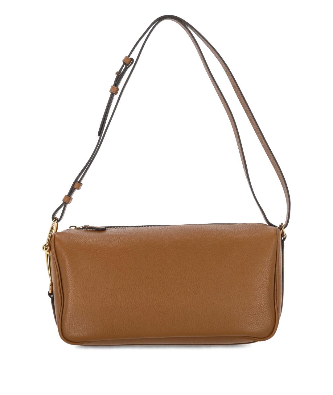 GUCCI Коричневая кожаная сумка через плечо, фото 3