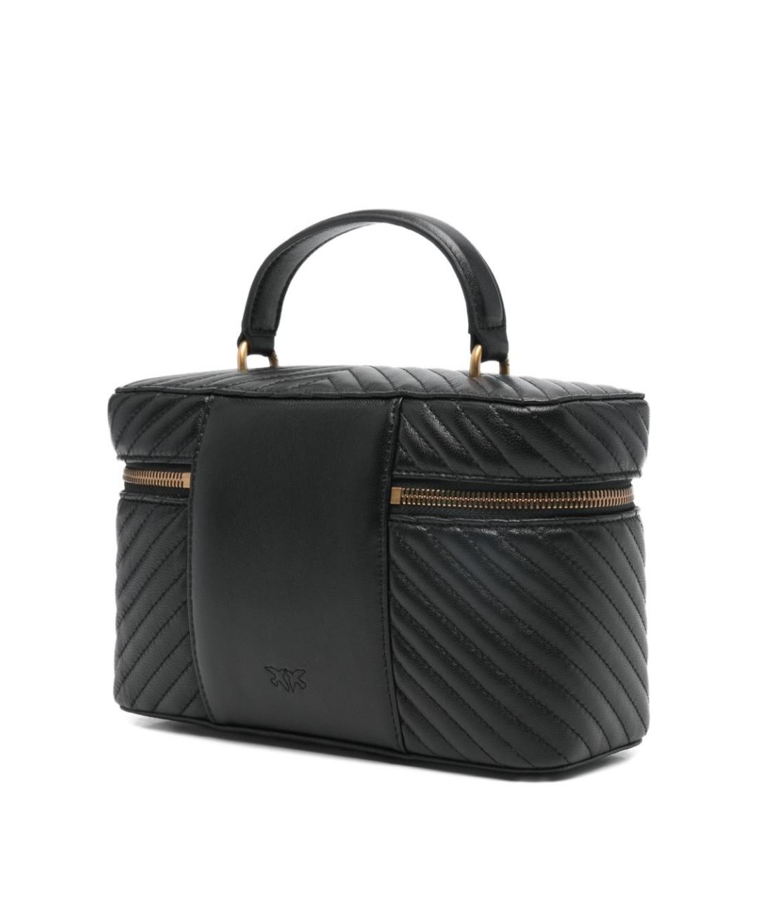 PINKO Черная кожаная сумка с короткими ручками, фото 3