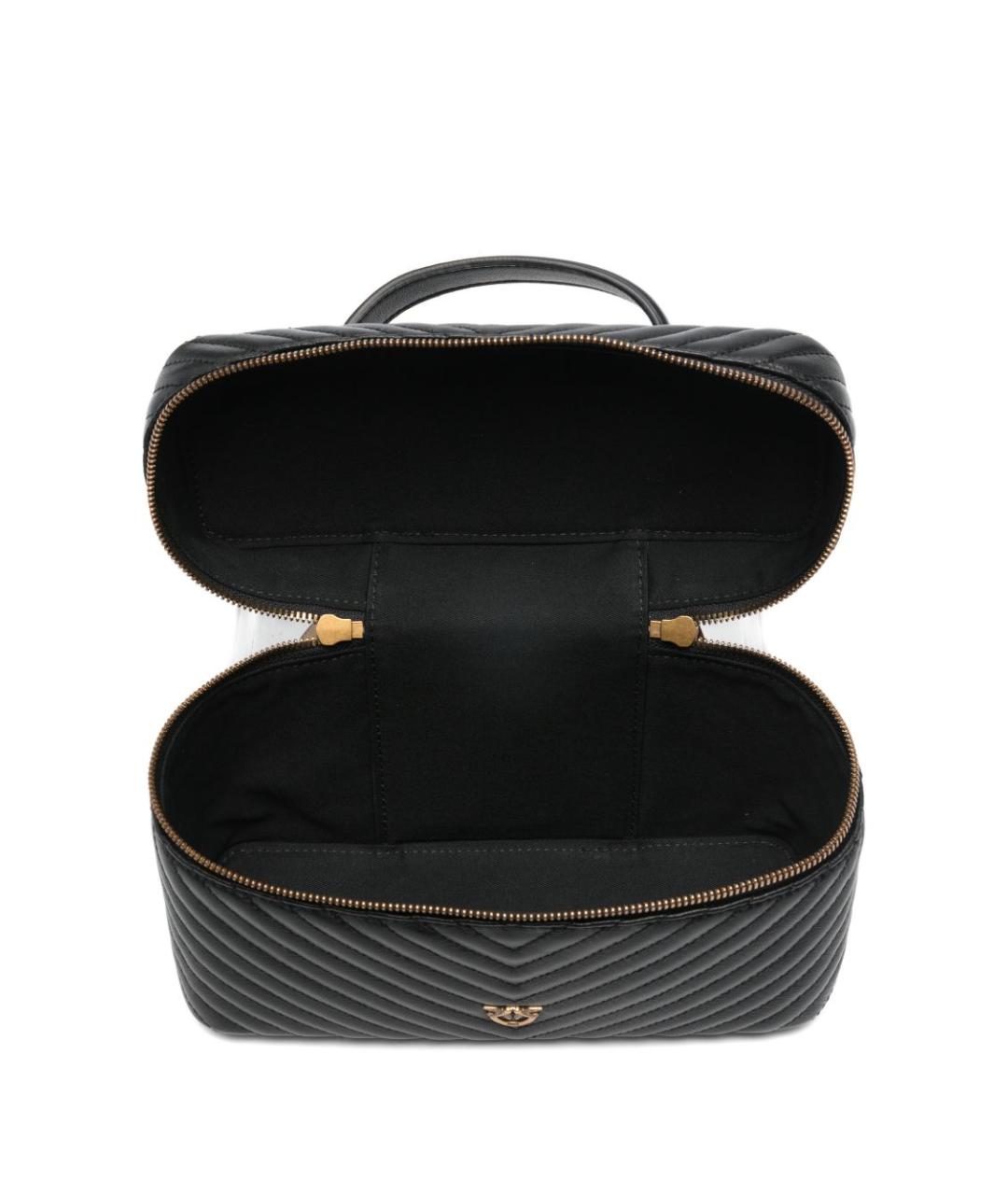 PINKO Черная кожаная сумка с короткими ручками, фото 4