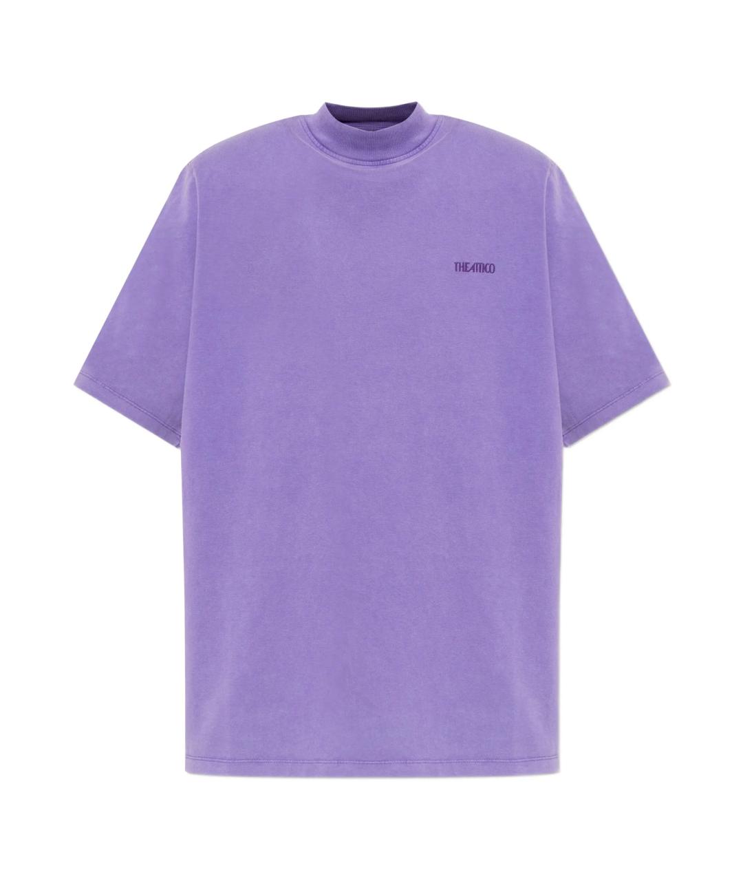 THE ATTICO Фиолетовая хлопковая футболка, фото 1