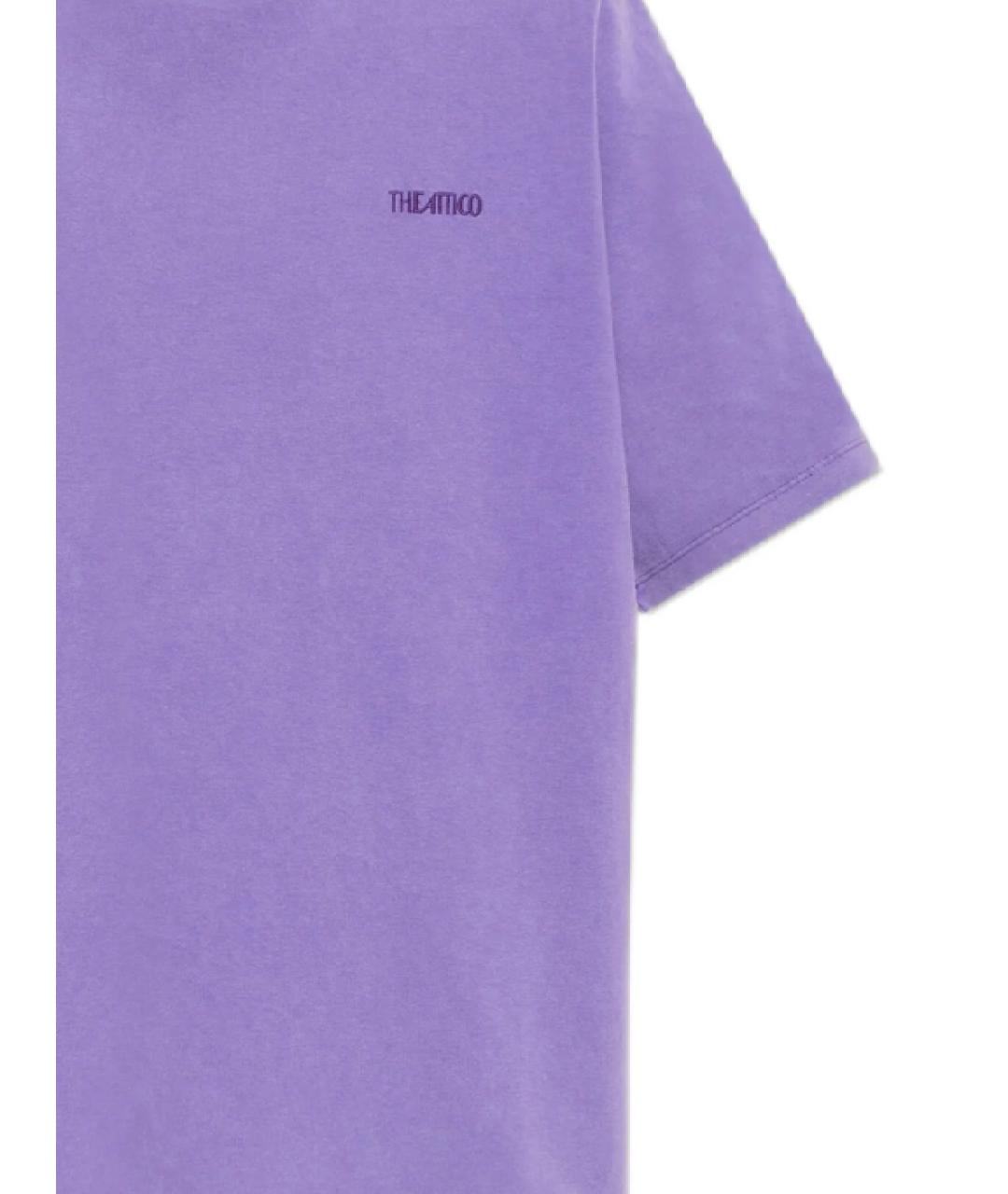 THE ATTICO Фиолетовая хлопковая футболка, фото 2