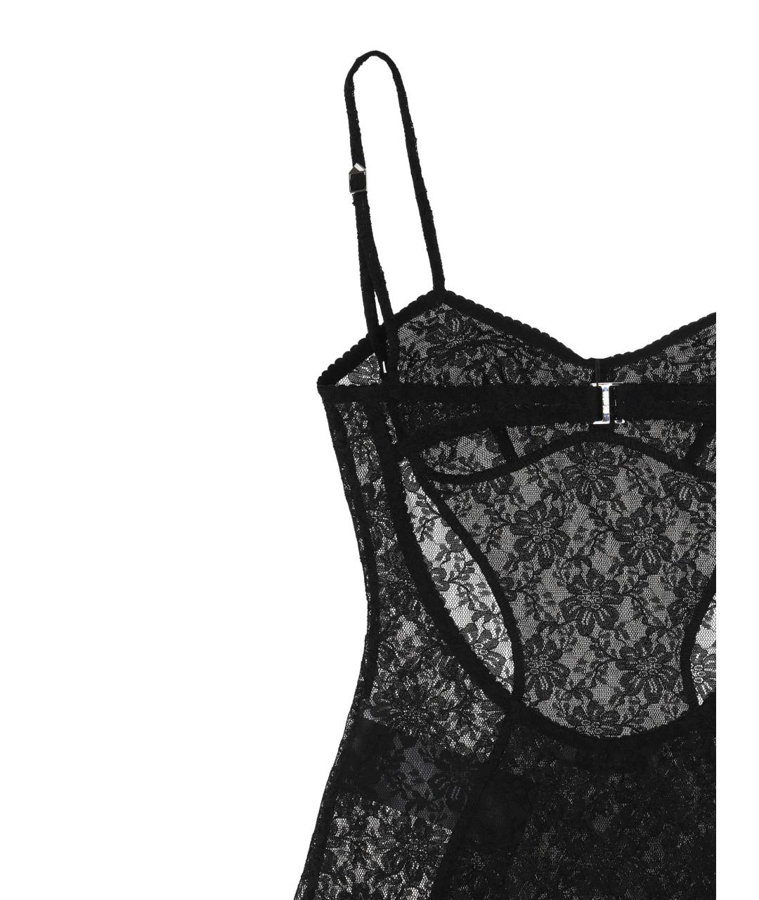 THE ATTICO Черное полиэстеровое боди, фото 3