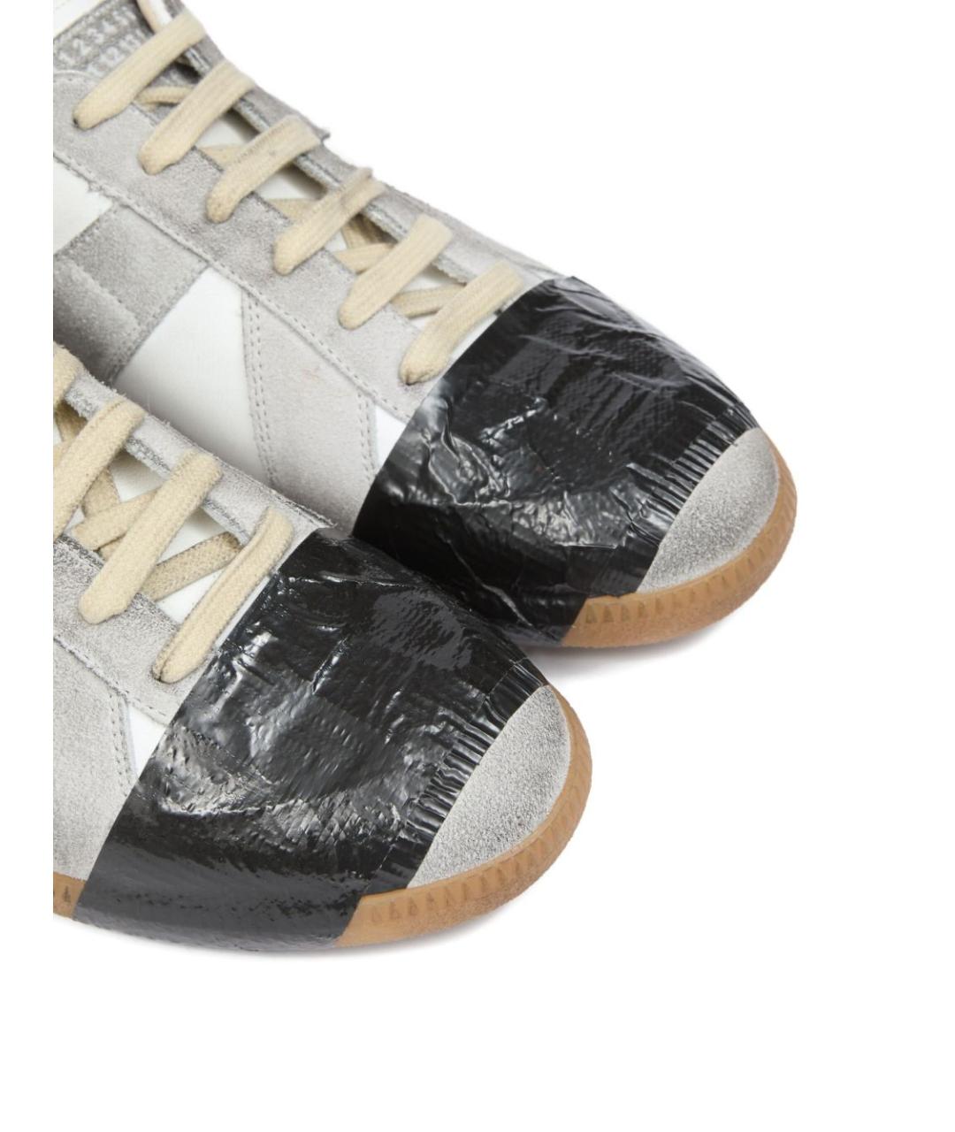 MAISON MARGIELA Серые кожаные кеды, фото 3