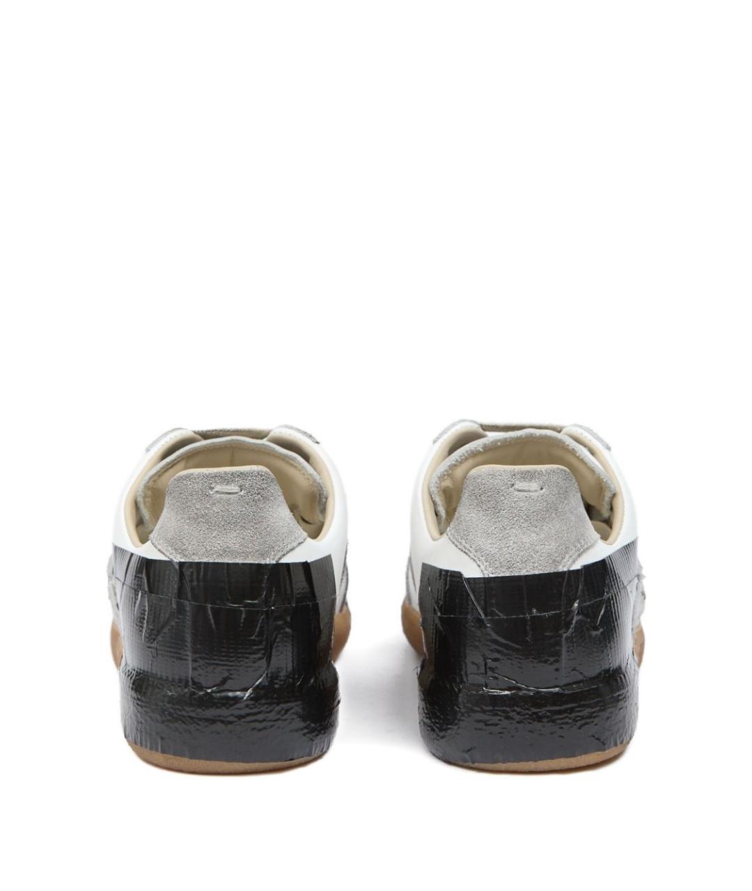 MAISON MARGIELA Серые кожаные кеды, фото 4