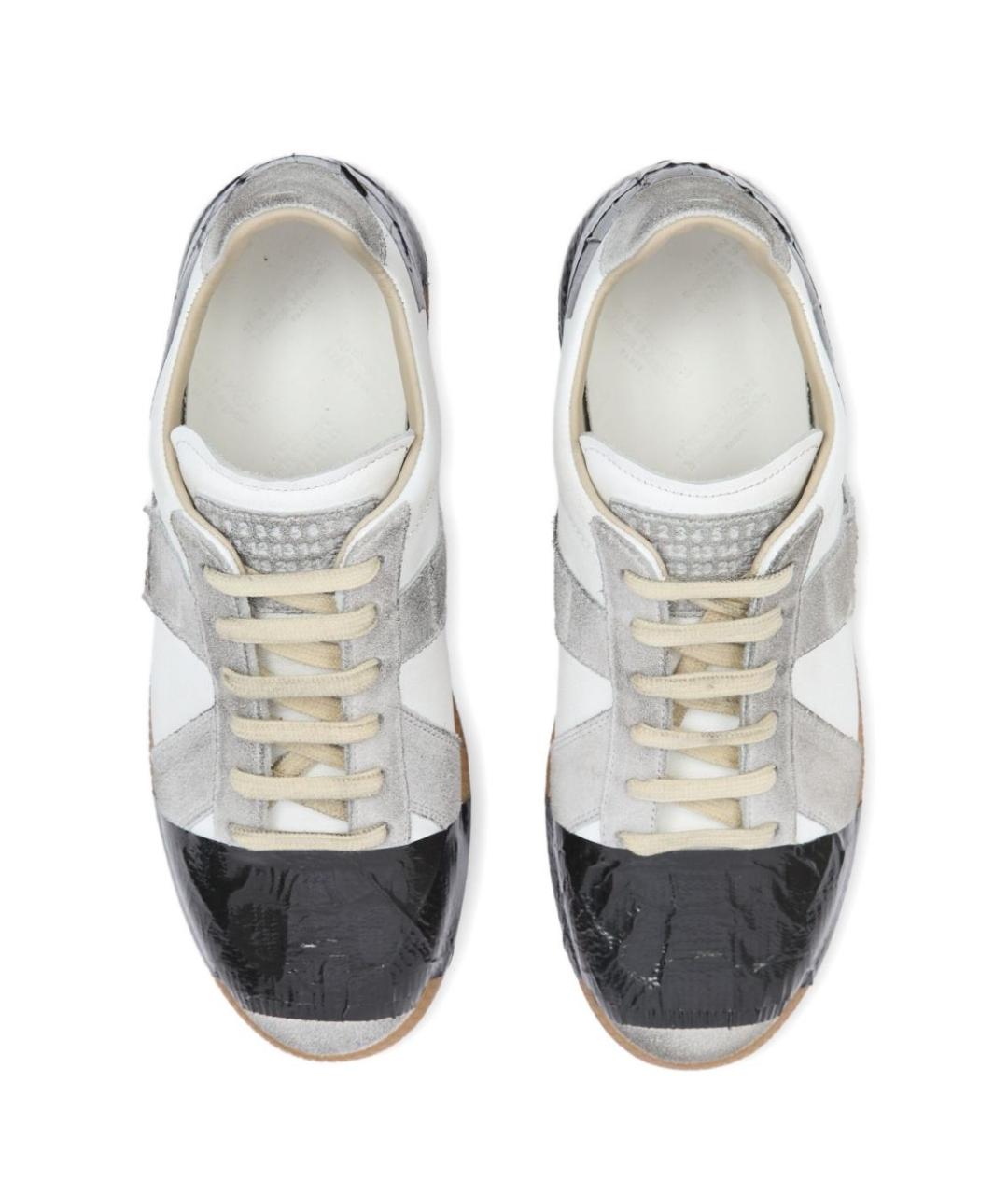 MAISON MARGIELA Серые кожаные кеды, фото 5