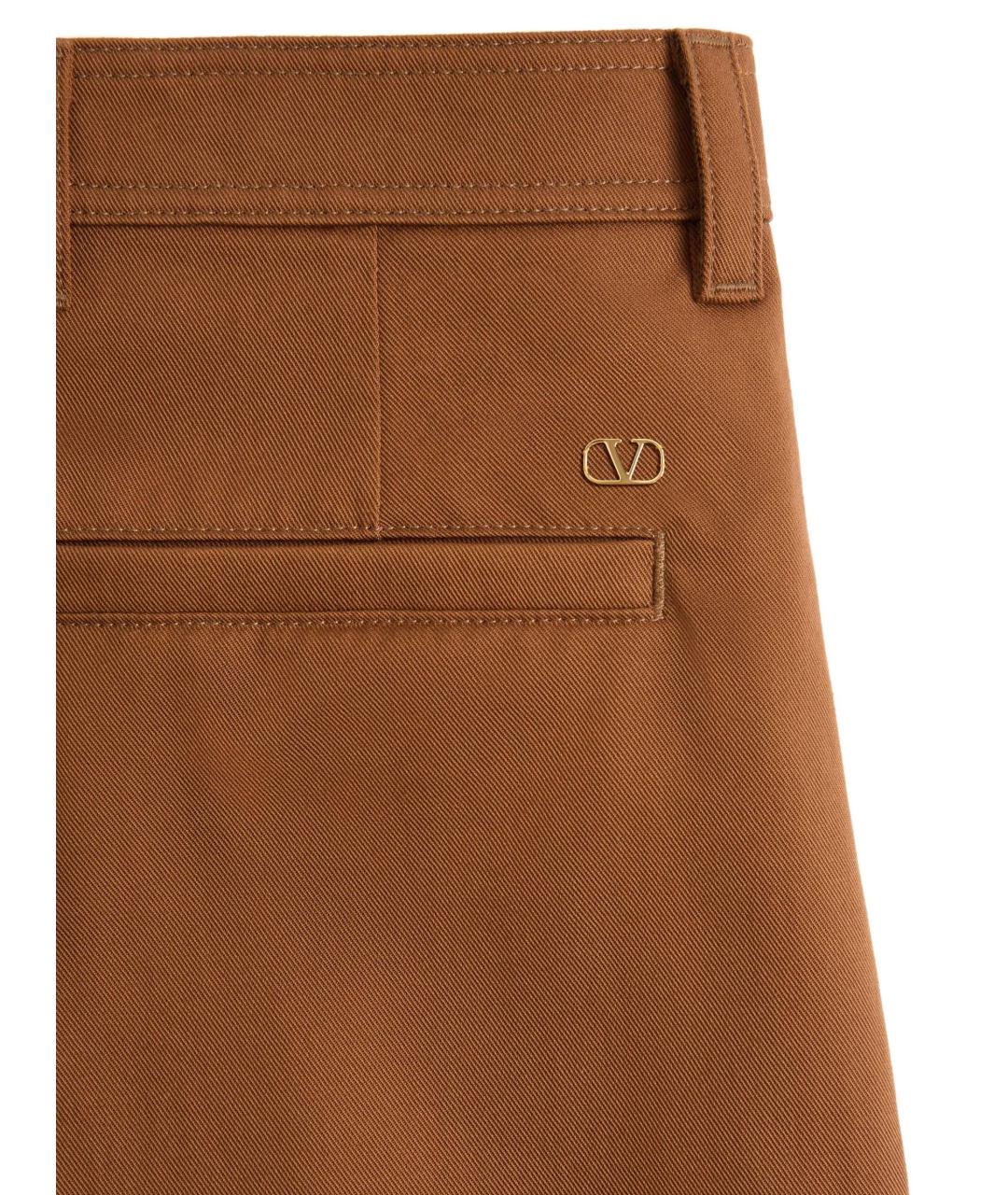 VALENTINO Коричневые хлопковые повседневные брюки, фото 3