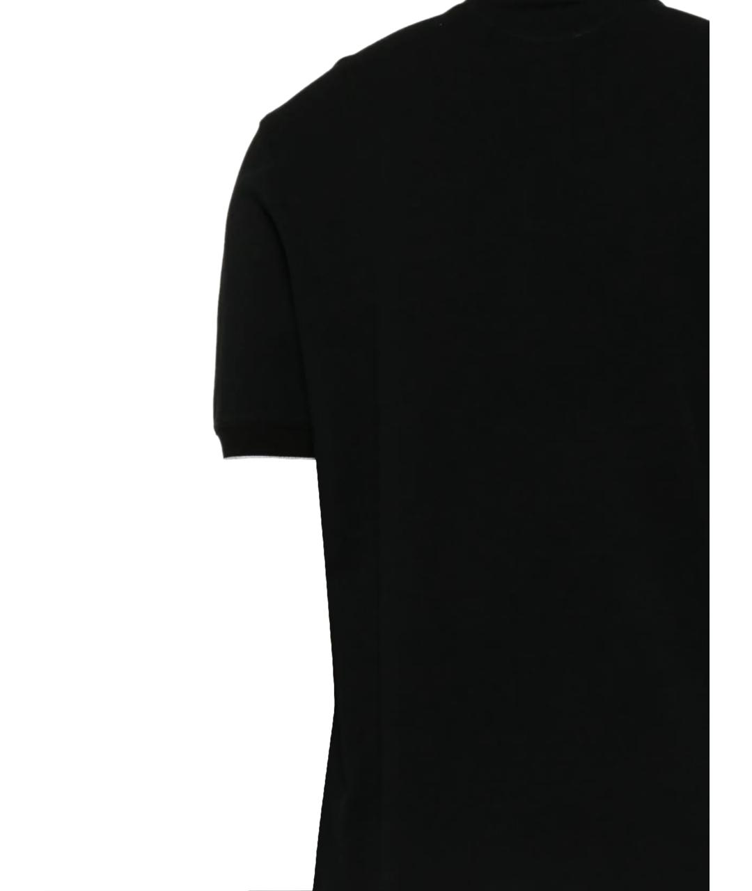 BRUNELLO CUCINELLI Черное хлопковое поло с коротким рукавом, фото 3