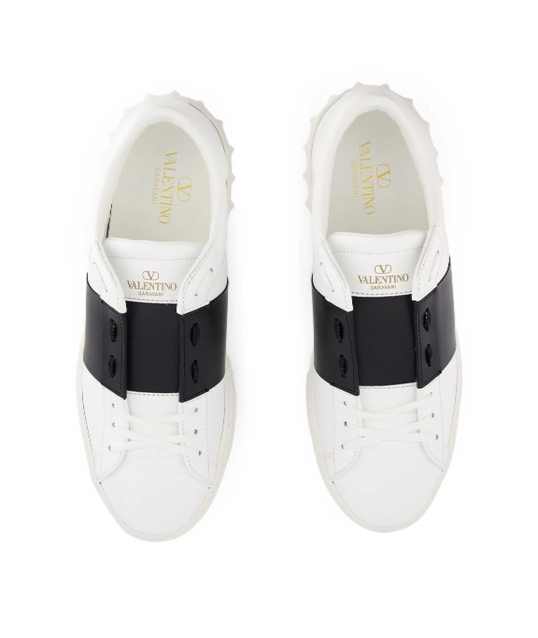 VALENTINO Белые кожаные низкие кроссовки / кеды, фото 5