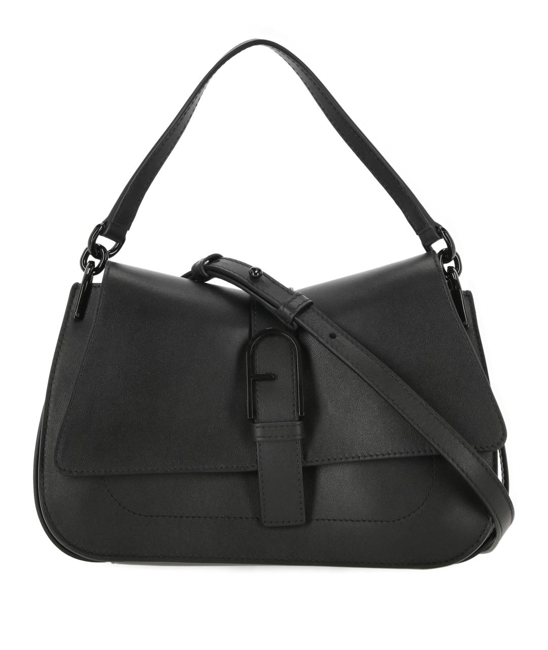 FURLA Черная кожаная сумка тоут, фото 1