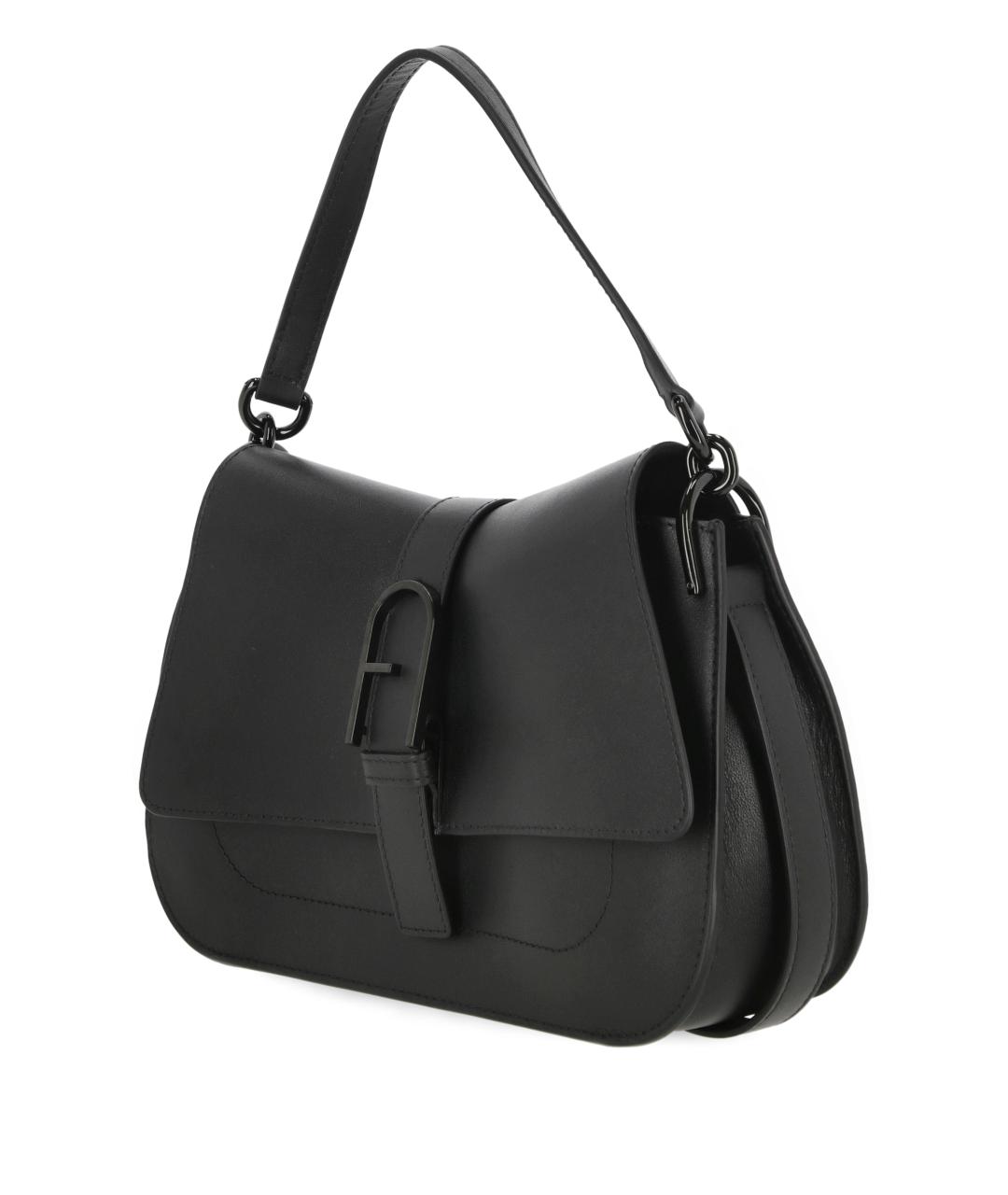 FURLA Черная кожаная сумка тоут, фото 2