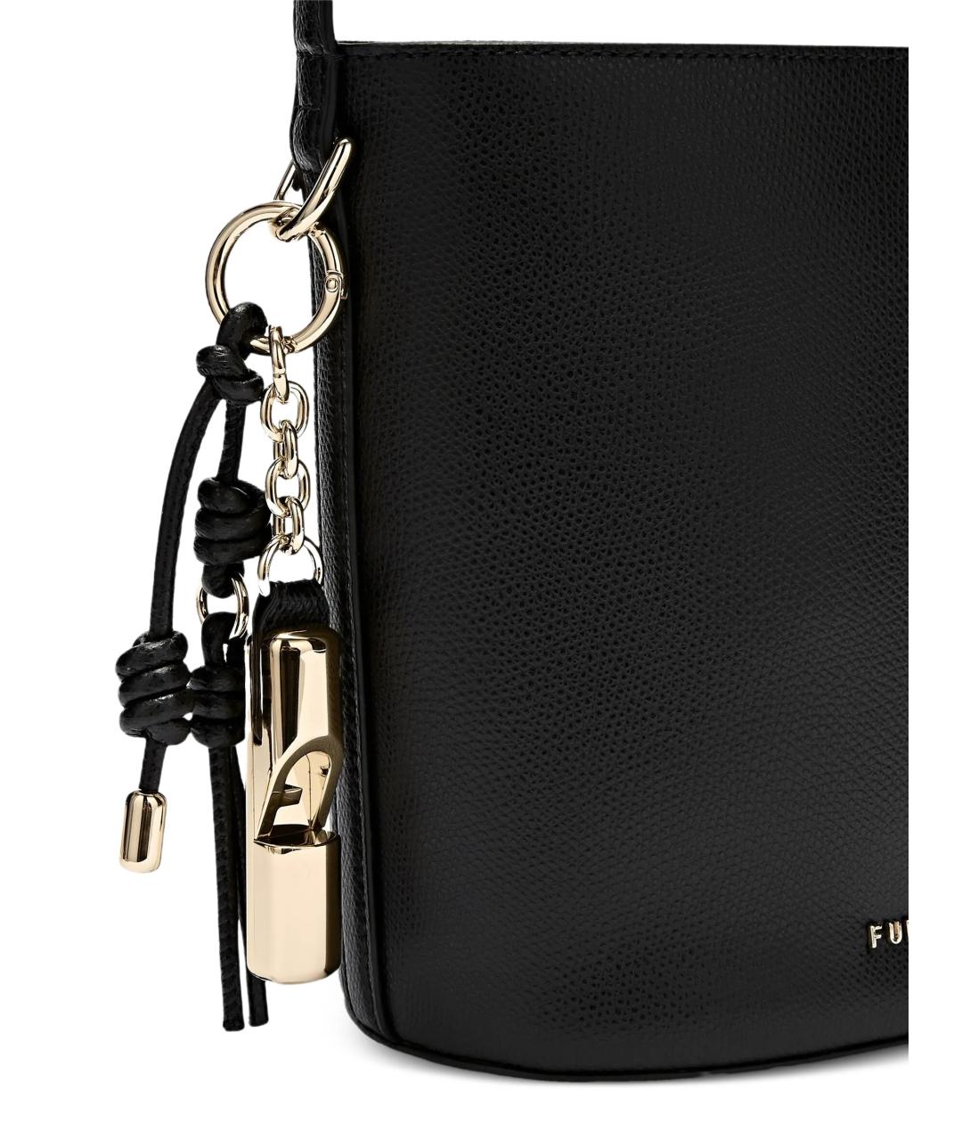 FURLA Черная кожаная сумка через плечо, фото 3