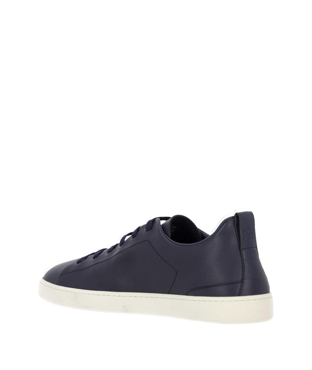 CHURCH'S Синие кожаные низкие кроссовки / кеды, фото 3