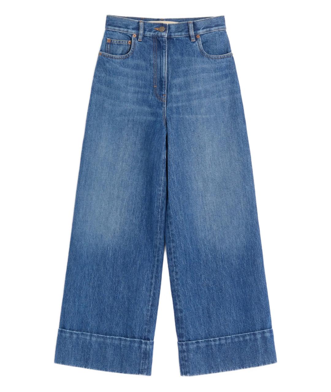 VALENTINO Синие хлопковые прямые джинсы, фото 1