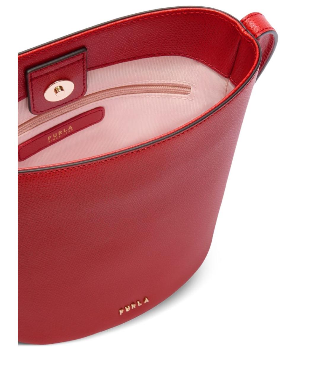 FURLA Красная кожаная сумка через плечо, фото 3