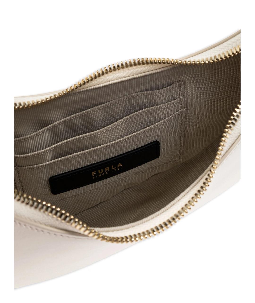 FURLA Бежевая кожаная сумка через плечо, фото 4