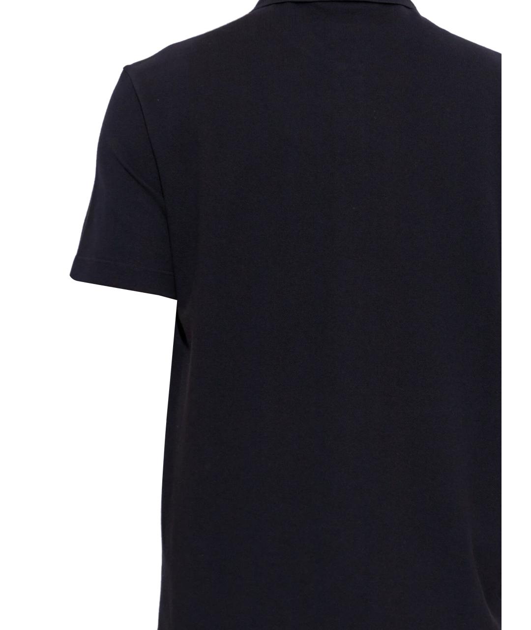 VERSACE Темно-синее хлопковое поло с коротким рукавом, фото 3