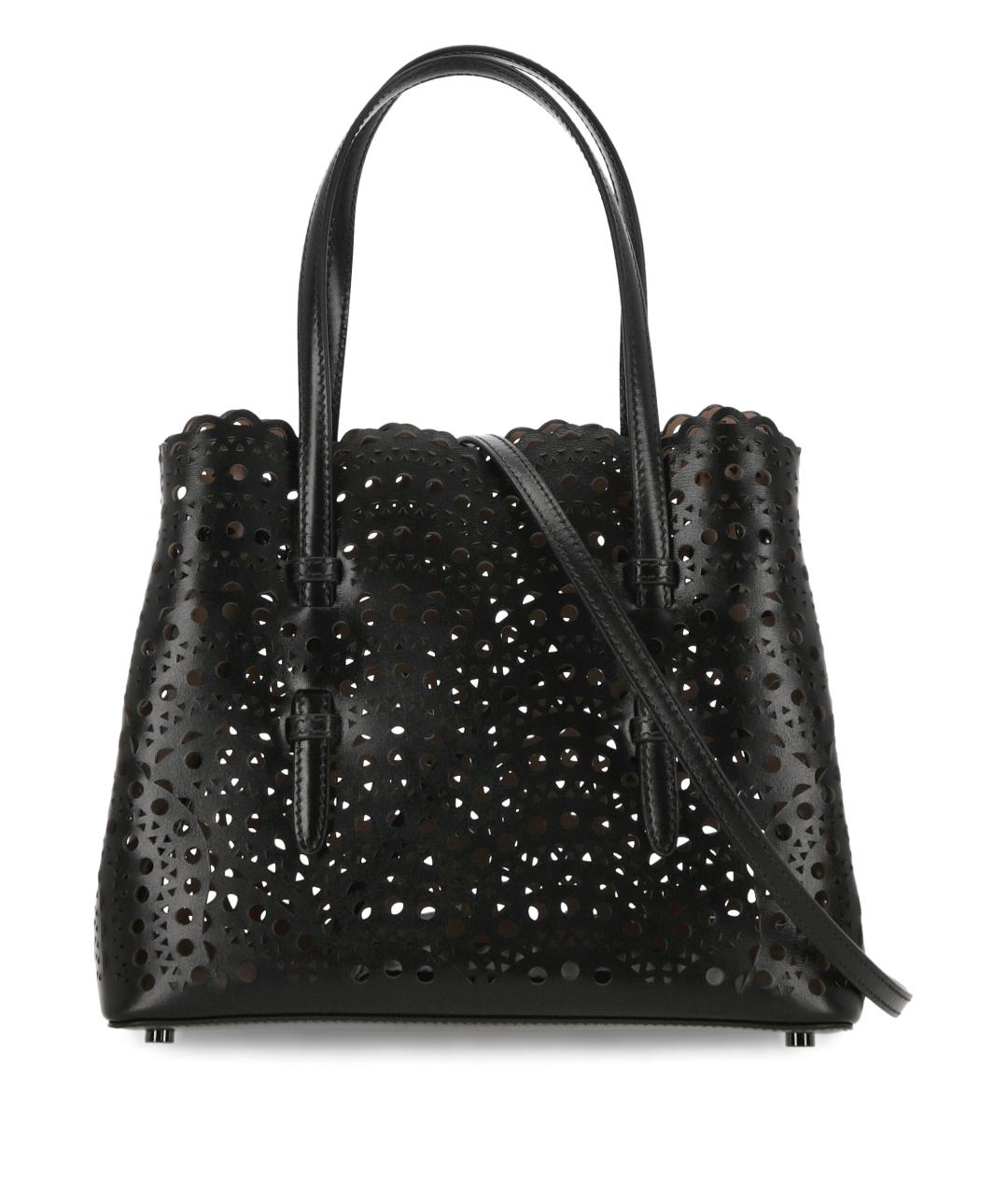 ALAIA Черная кожаная сумка тоут, фото 1