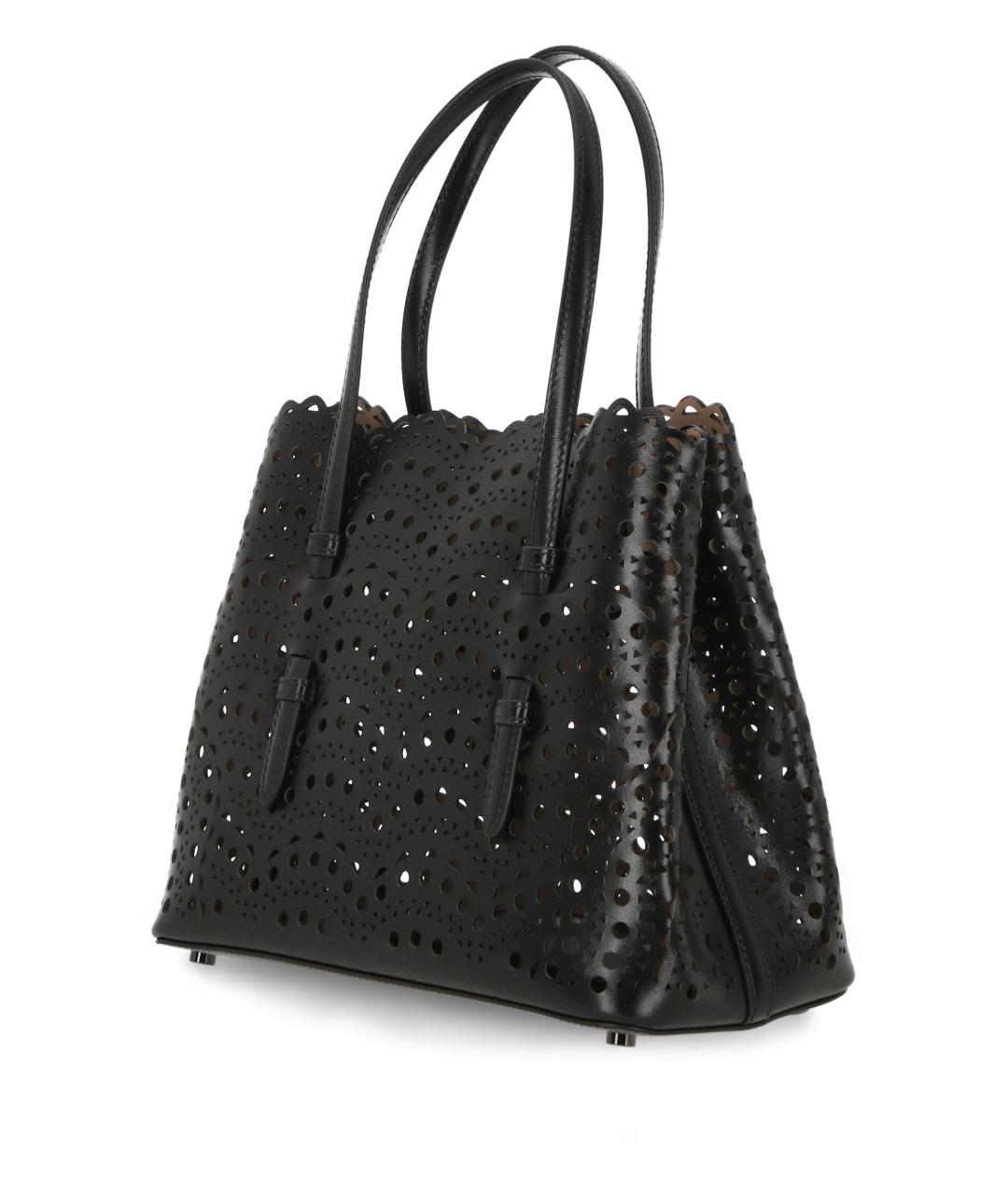 ALAIA Черная кожаная сумка тоут, фото 2