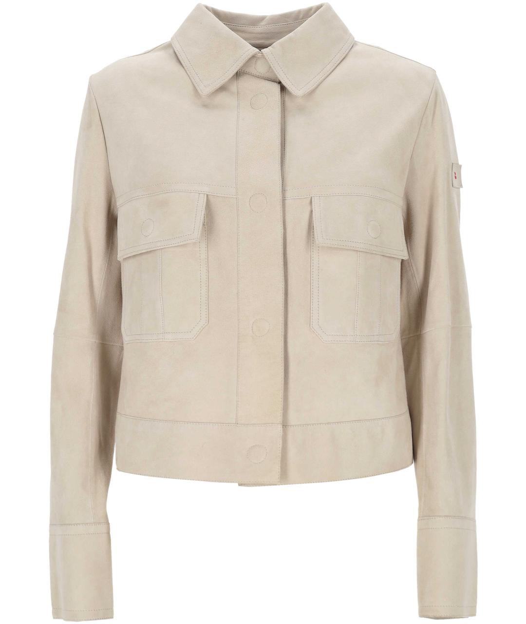 PEUTEREY Бежевая замшевая куртка, фото 1