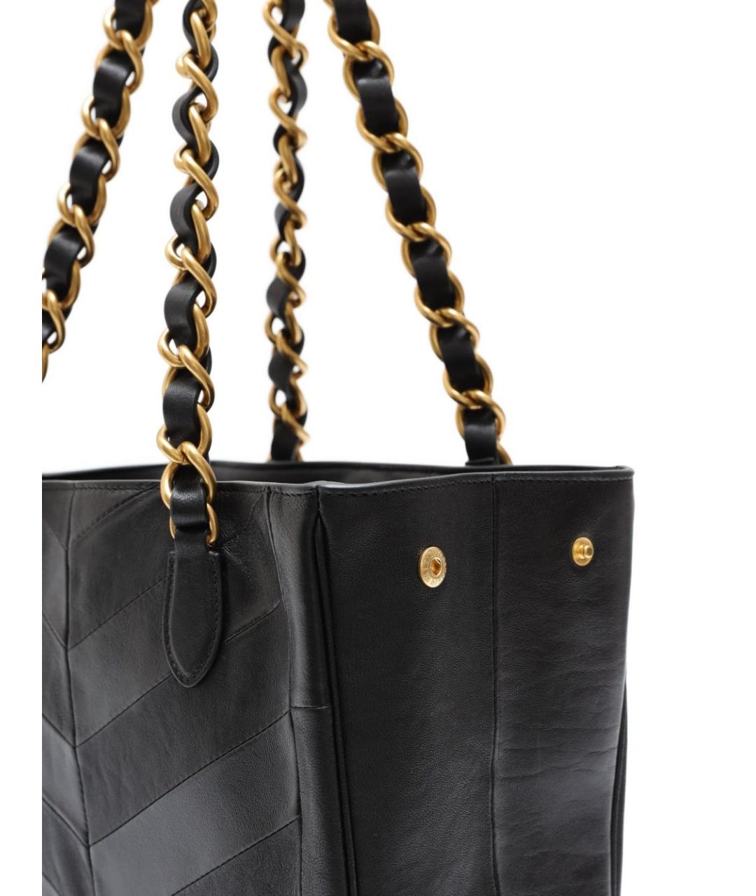 VALENTINO Черная кожаная сумка тоут, фото 4