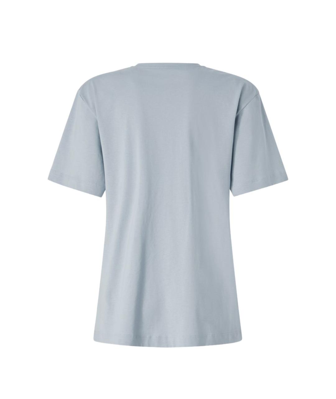 PINKO Голубая хлопковая футболка, фото 3