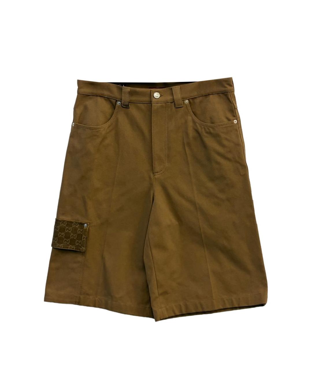 GUCCI Хаки хлопковые шорты, фото 1
